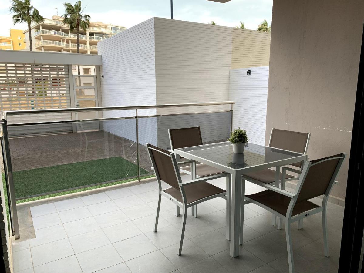Apartamento con jardín en primera linea de playa con parking y piscina Peñíscola Exterior foto